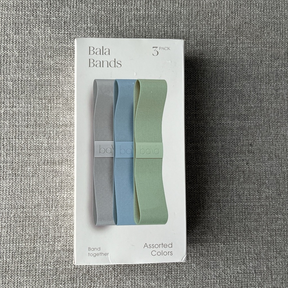 NWT Bala Resistance Bands 3-Pack in Assorted Colors (Charcoal, Sea & Sage)